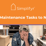 Orange and purple title graphic "4 Home Maintenance Tasks to Never DIY"